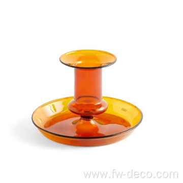 custom colored glass candlestick holder